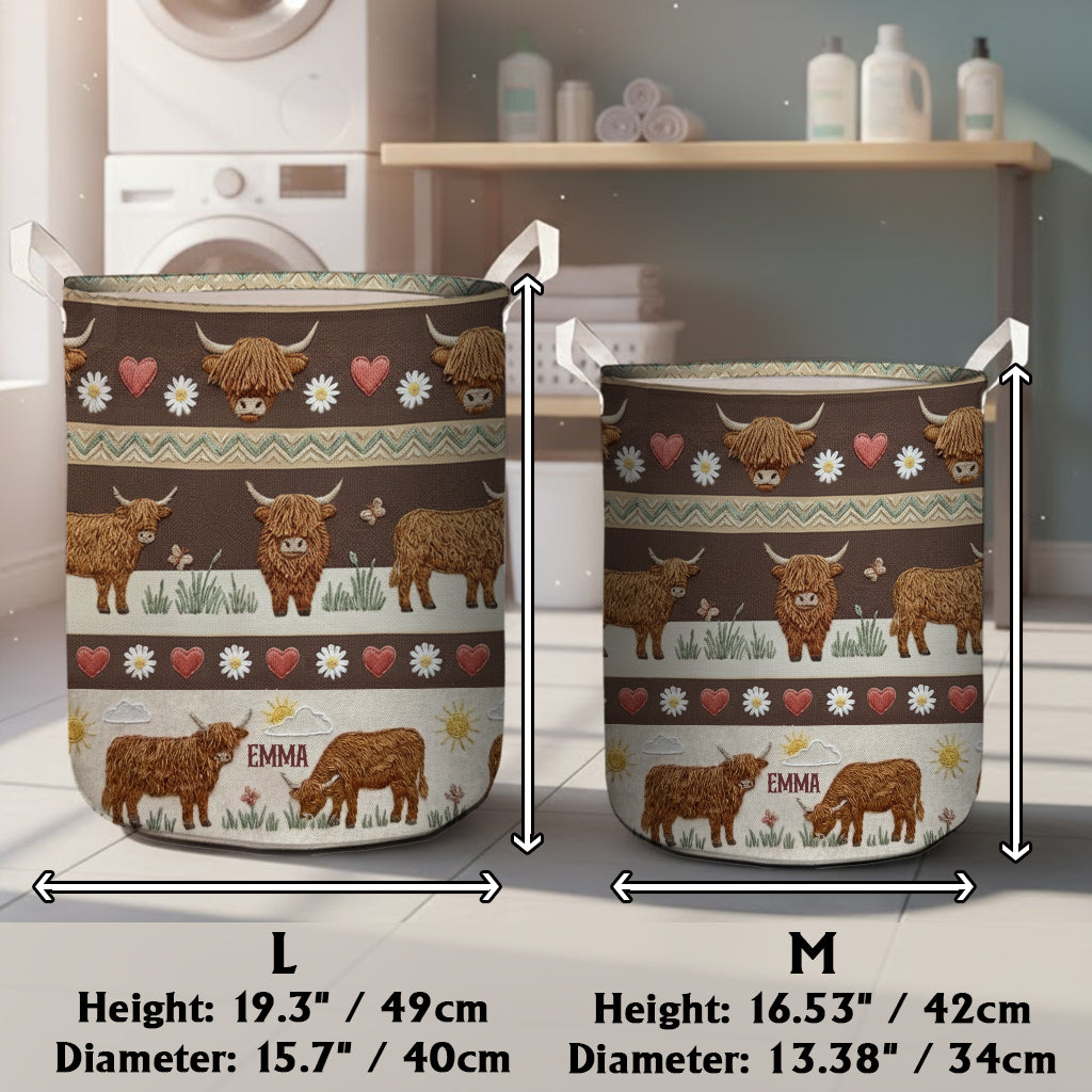 Farm Life - Personalized Highland Cow Storage Basket