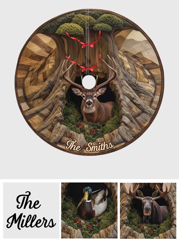 Love Hunting - Personalized Hunting Shaped Tree Skirt