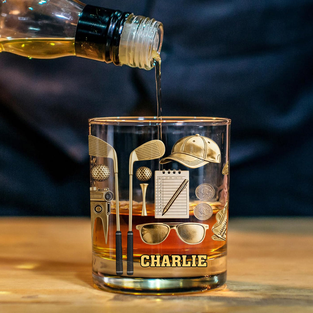 Live Love Golf - Personalized Golf Whiskey Decanter Set