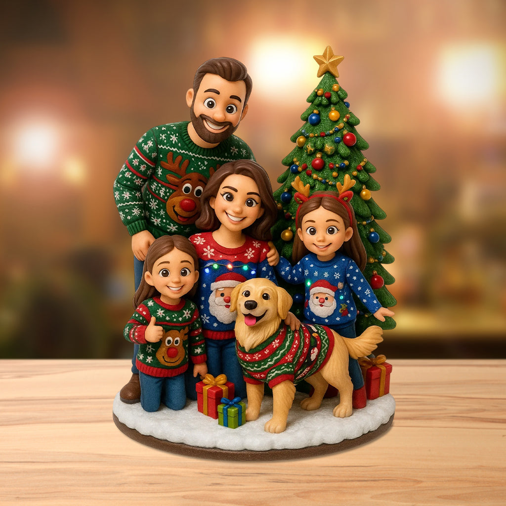 Merry Christmas Any Photo - Personalized Family Custom Shaped Acrylic Plaque