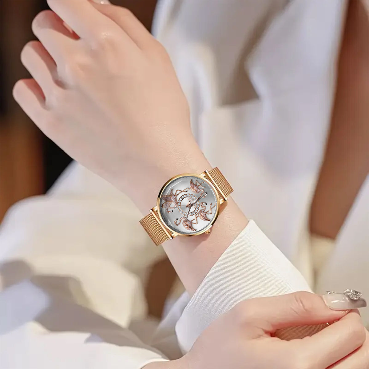 Love Flamingos - Personalized Flamingo Women Hand Watch