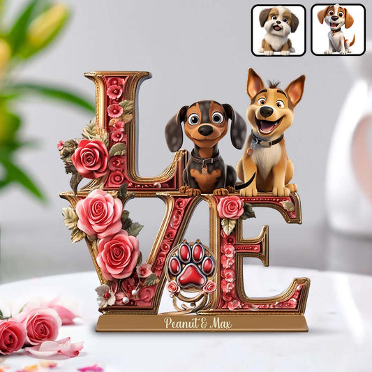 Love Dog - Personalized Dog Custom Shaped Acrylic Plaque