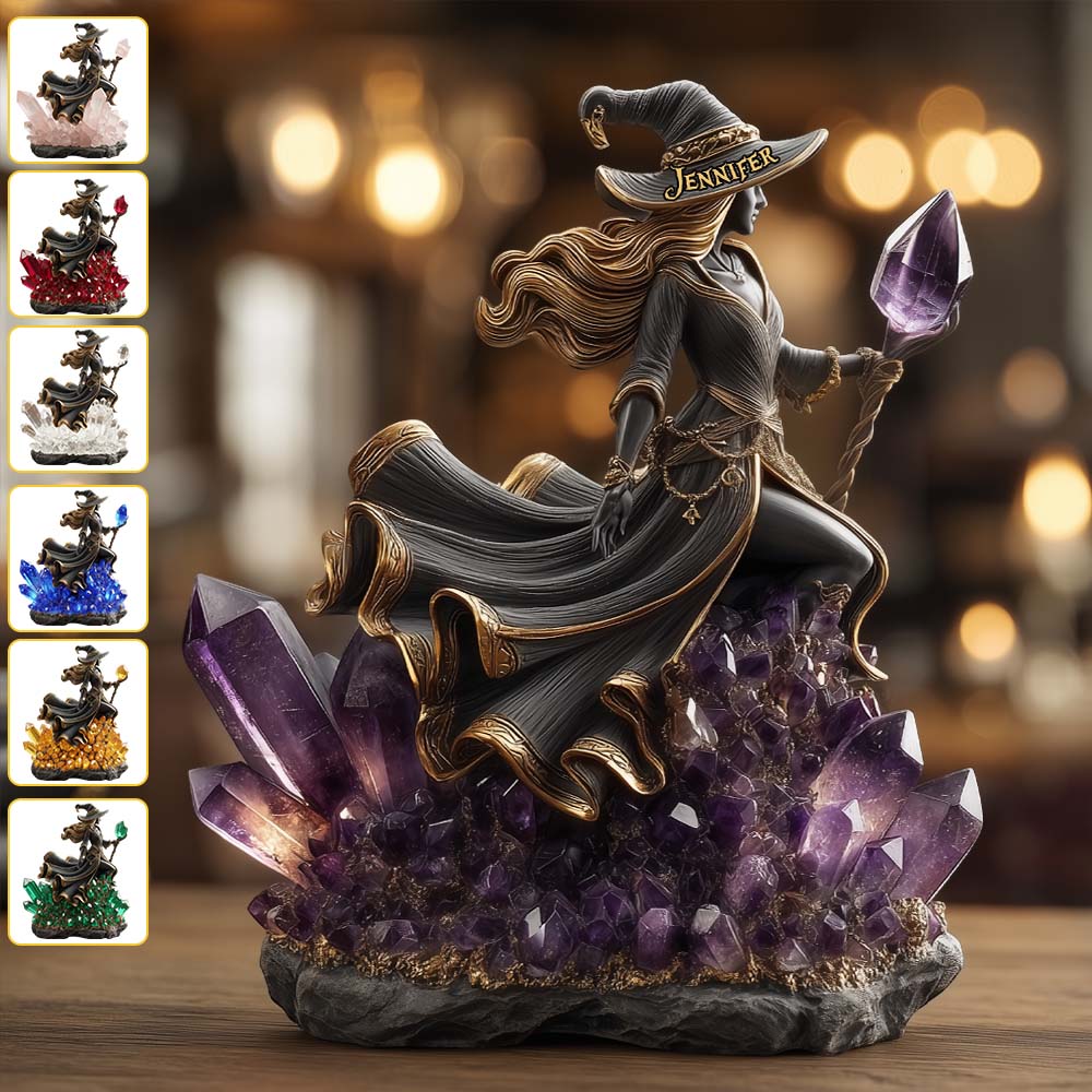 The Witch, Amethyst Styled/ Quartz/ Emerald... - Personalized Witch Custom Shaped Acrylic Plaque