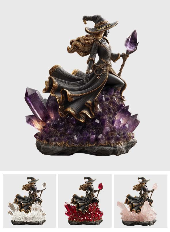 The Witch, Amethyst Styled/ Quartz/ Emerald... - Personalized Witch Custom Shaped Acrylic Plaque