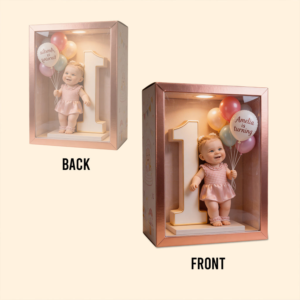 Photo, Balloons And Number - Personalized Birthday Custom Shaped Acrylic Plaque