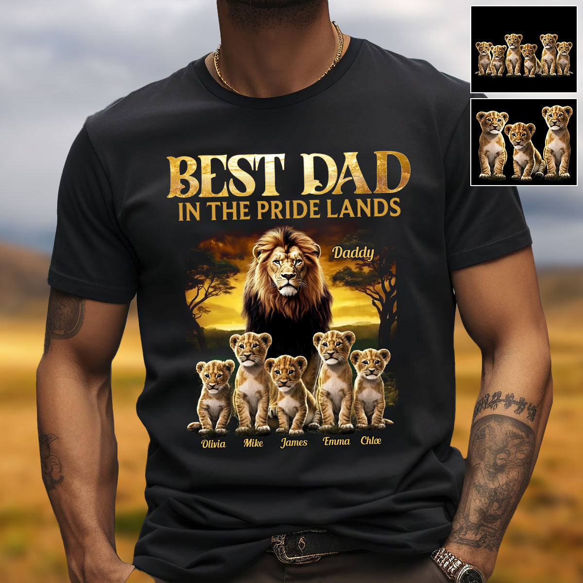 Best Dad In The Pride Lands - Personalized Father T-shirt And Hoodie