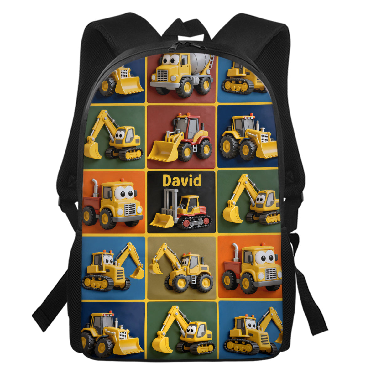 Construction Machines - Personalized Kid Backpack Lunch Bag Pencil Case Set