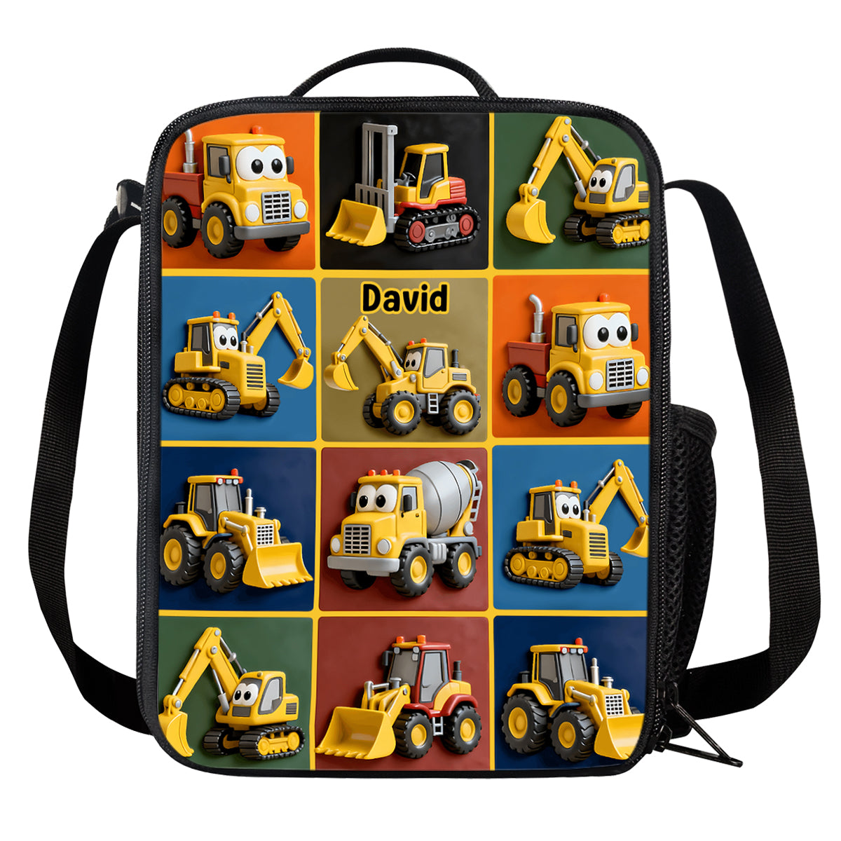 Construction Machines - Personalized Kid Backpack Lunch Bag Pencil Case Set