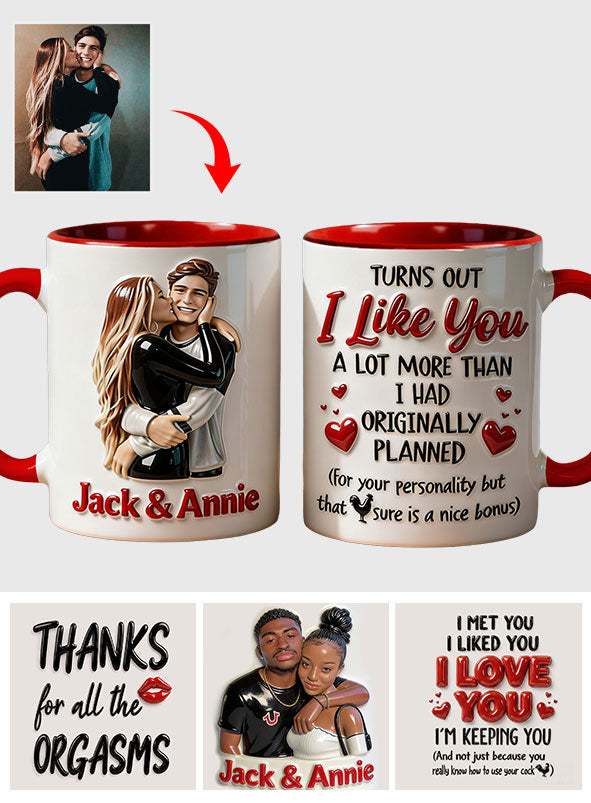 Perfect Gift For Him - Personalized Spicy Couple Set Accent Mug with Acrylic Stirrers