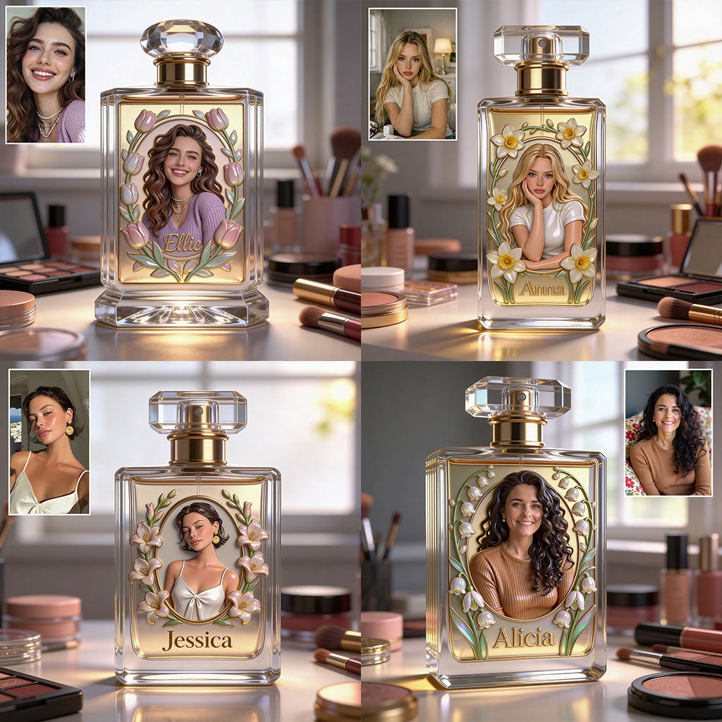 Custom Photo - Birth Month Flower - Personalized Self Love Refillable Perfume Bottle