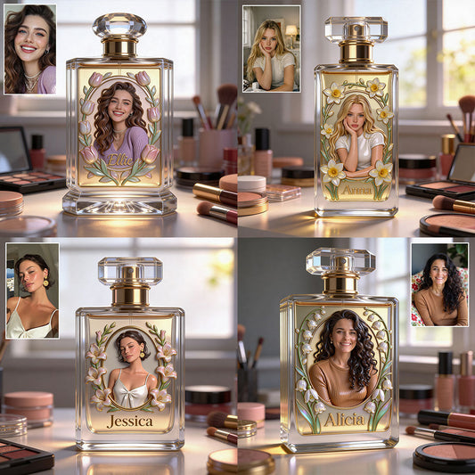 Custom Photo - Birth Month Flower - Personalized Self Love Refillable Perfume Bottle