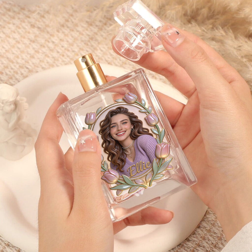 Custom Photo - Birth Month Flower - Personalized Self Love Refillable Perfume Bottle