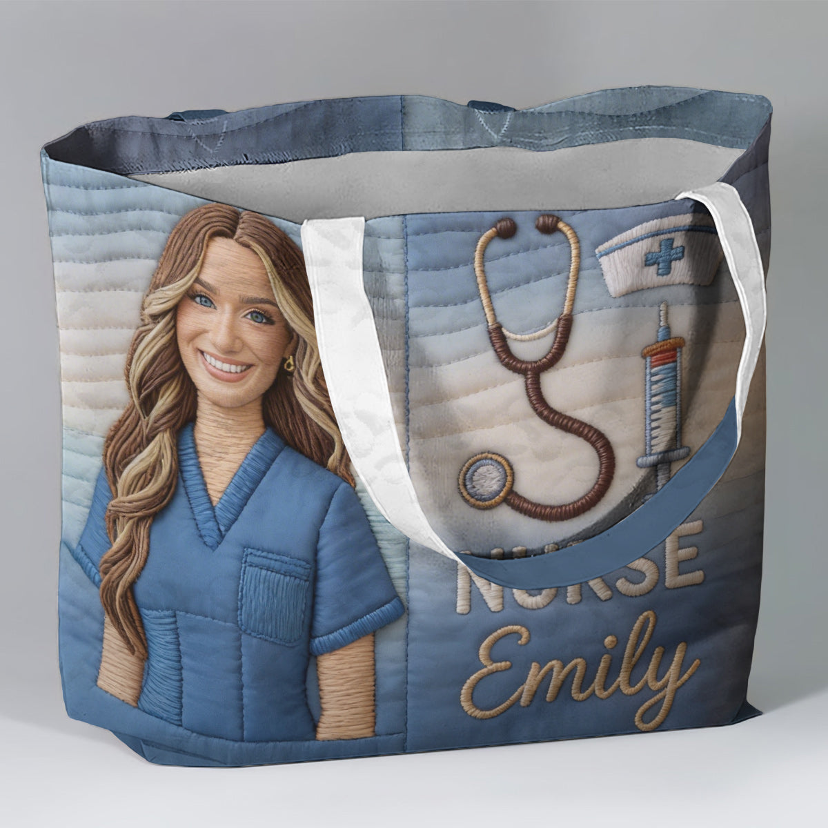 Custom Any Photo Gift For Nurse - Personalized Nurse Quilted Tote Bag