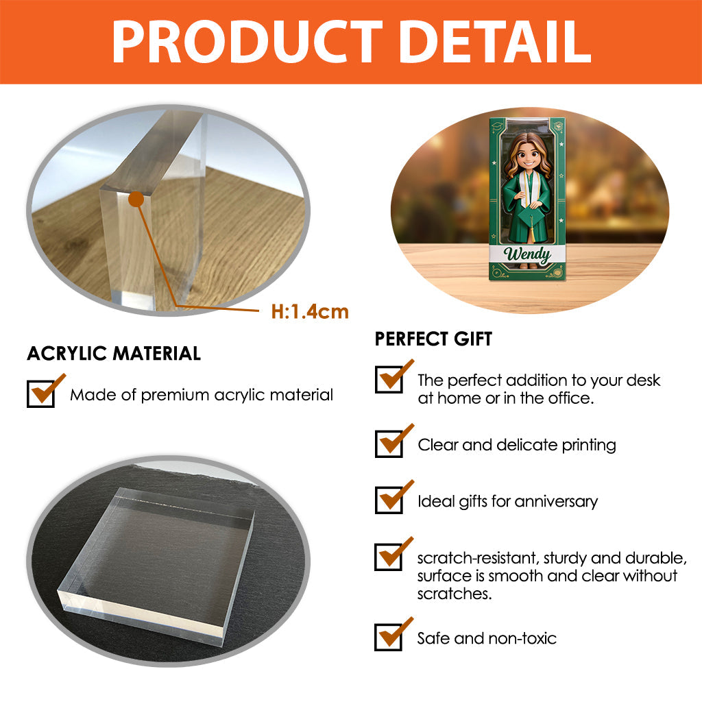 A Sweet Ending To A New Beginning - Personalized Graduation Custom Shaped Acrylic Plaque