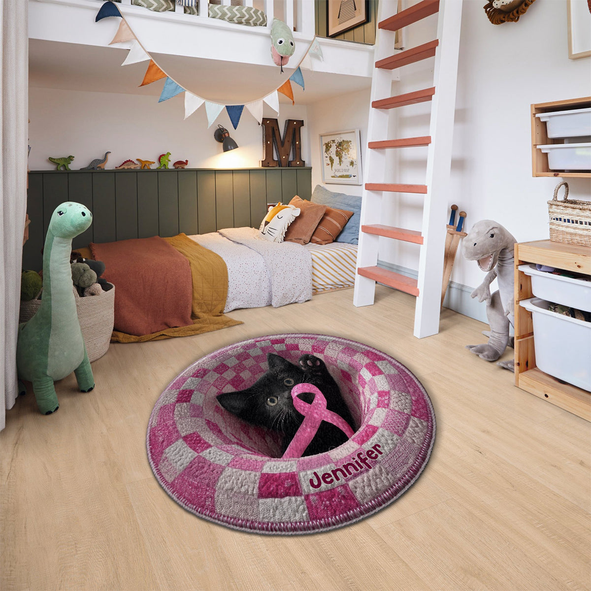 The Warrior - Personalized Breast Cancer Awareness Non-Slip Tufted Rug