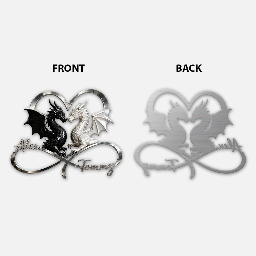 I Love You - Personalized Dragon 3D Printed Cut Metal Sign