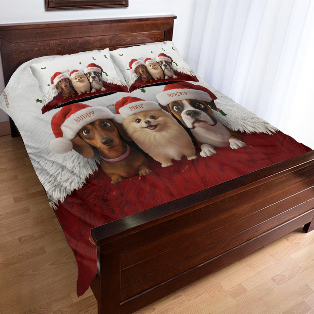 Merry Furry Christmas - Personalized Dog Bedding Set