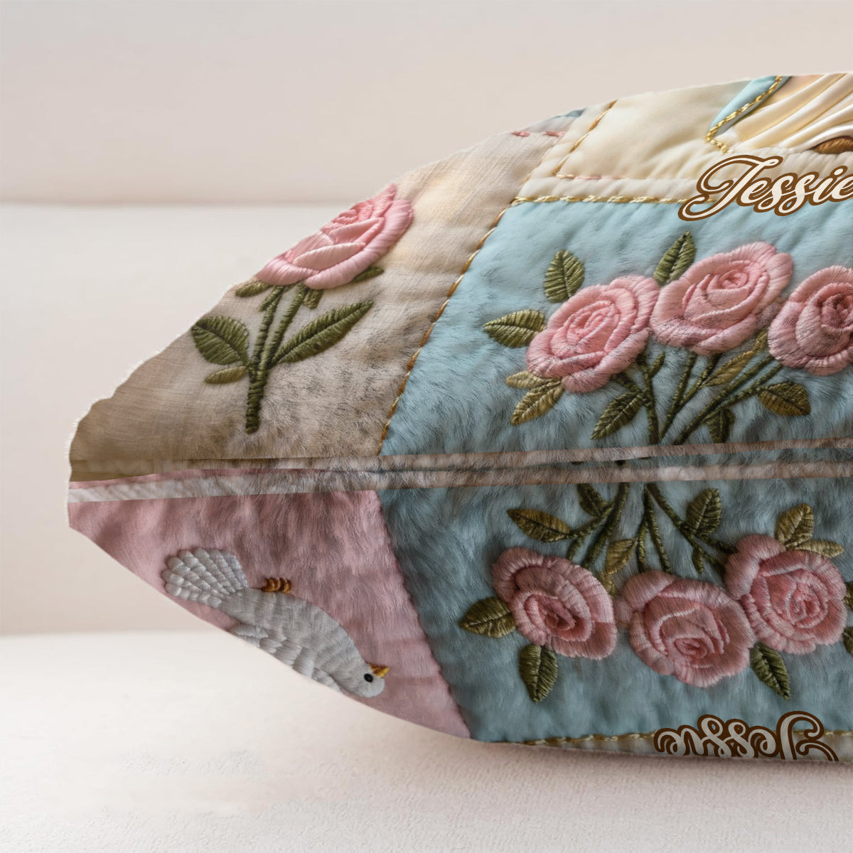 Our Lady - Personalized Christian Faux Fur Square Pillow