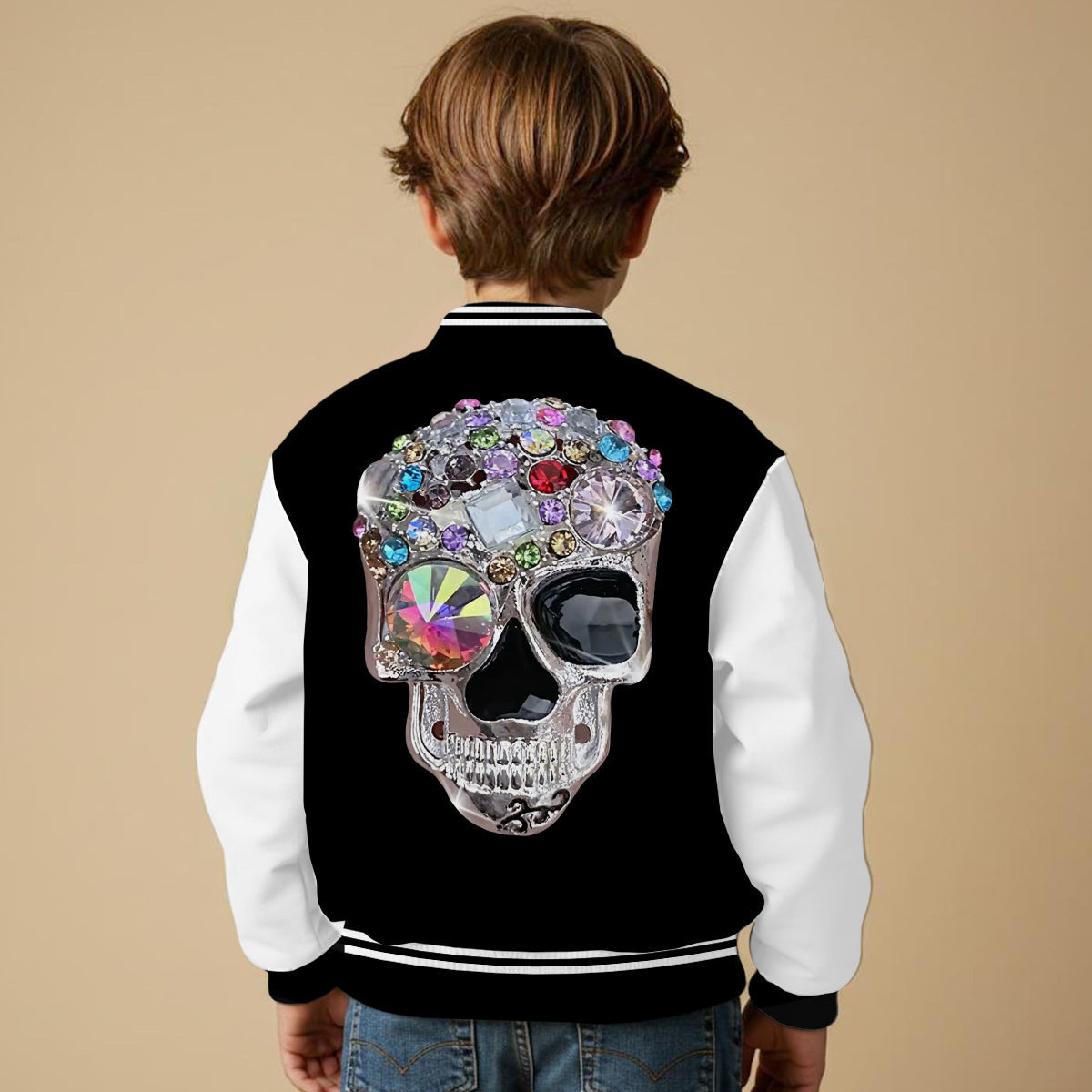 Shiny Skull - Personalized Skull Varsity Jacket