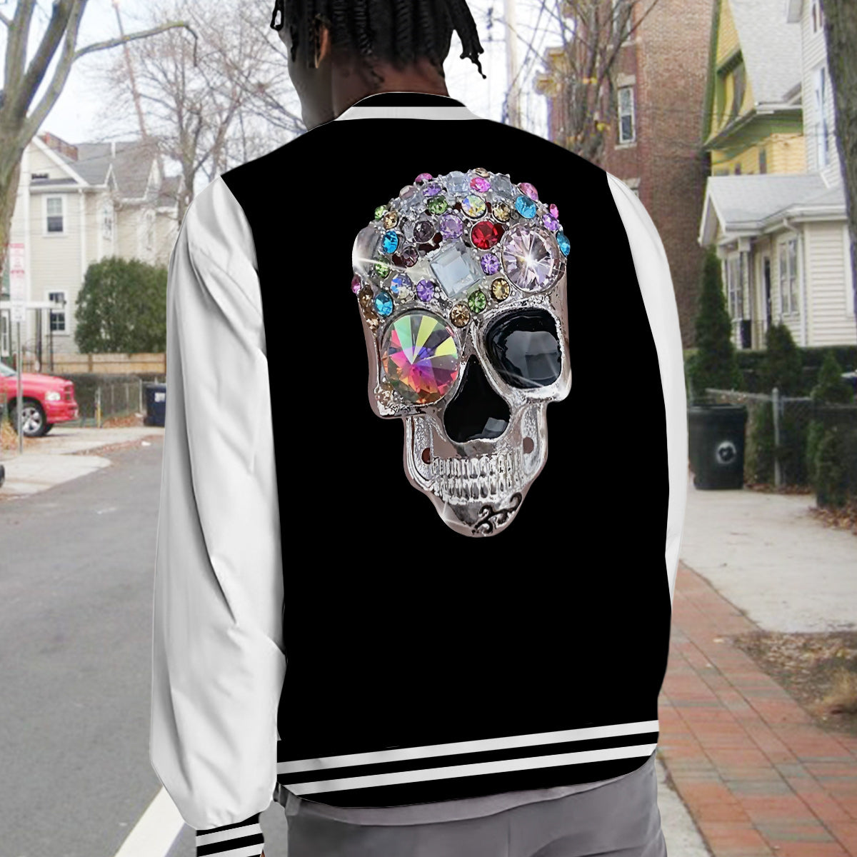 Shiny Skull - Personalized Skull Varsity Jacket