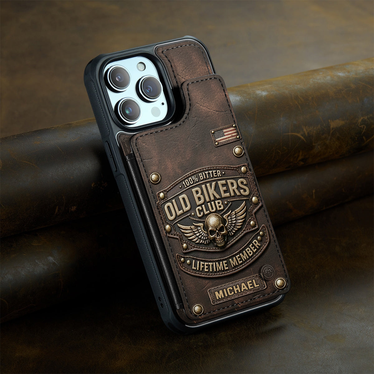 Old Bikers Club - Personalized Biker Fully Printed Wallet Phone Case