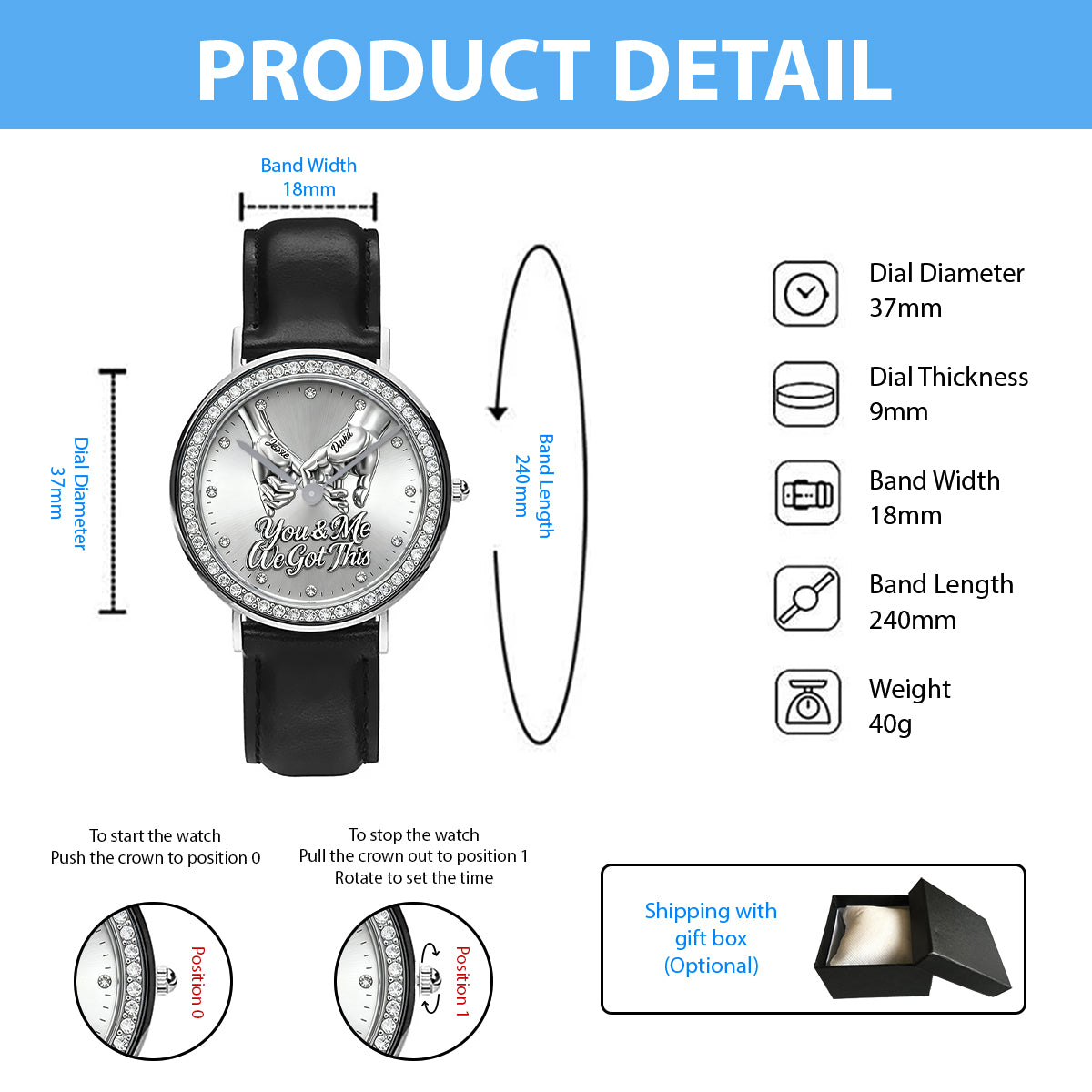 You & Me We Got This - Personalized Couple Hand Watch