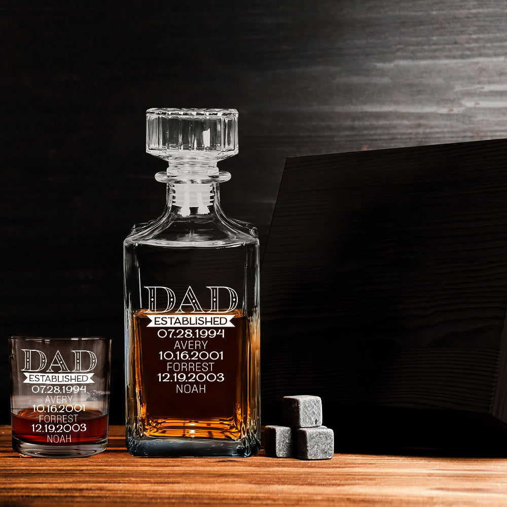 Father's Day Gift - Personalized Father Whiskey Decanter Set