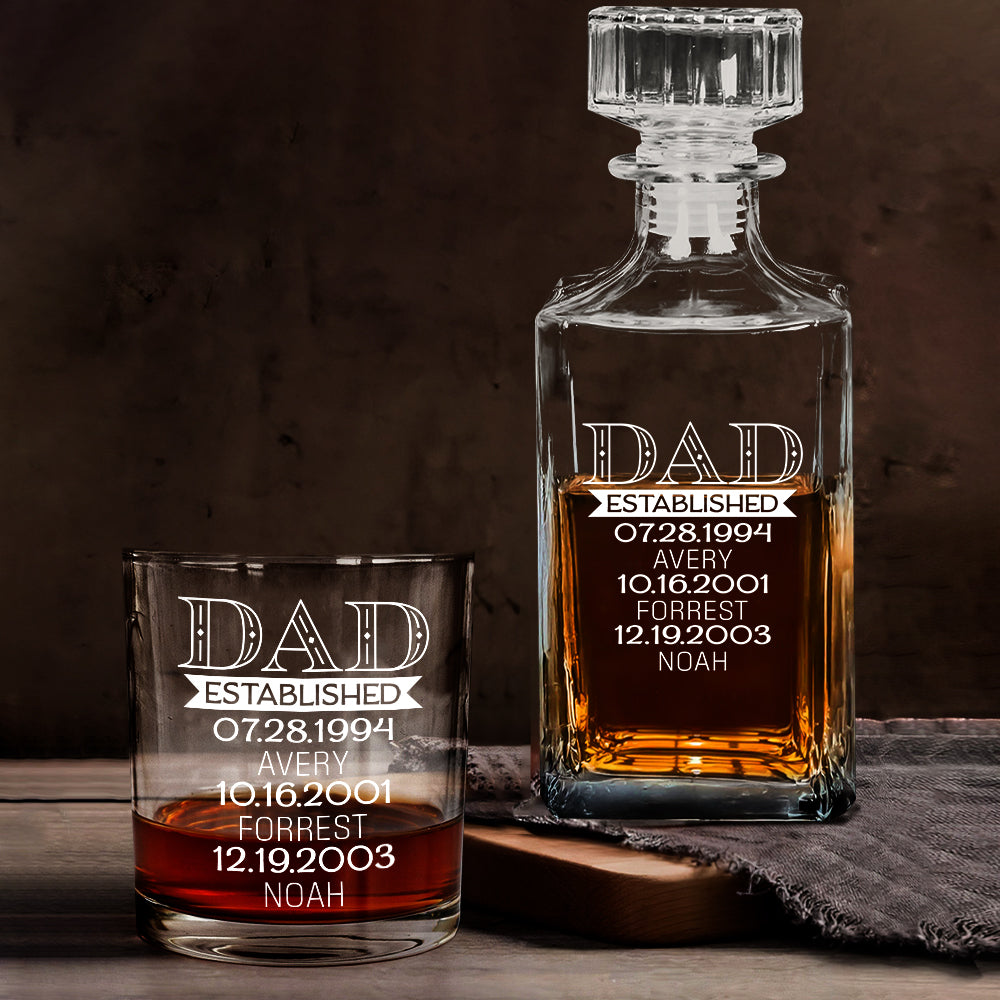 Father's Day Gift - Personalized Father Whiskey Decanter Set