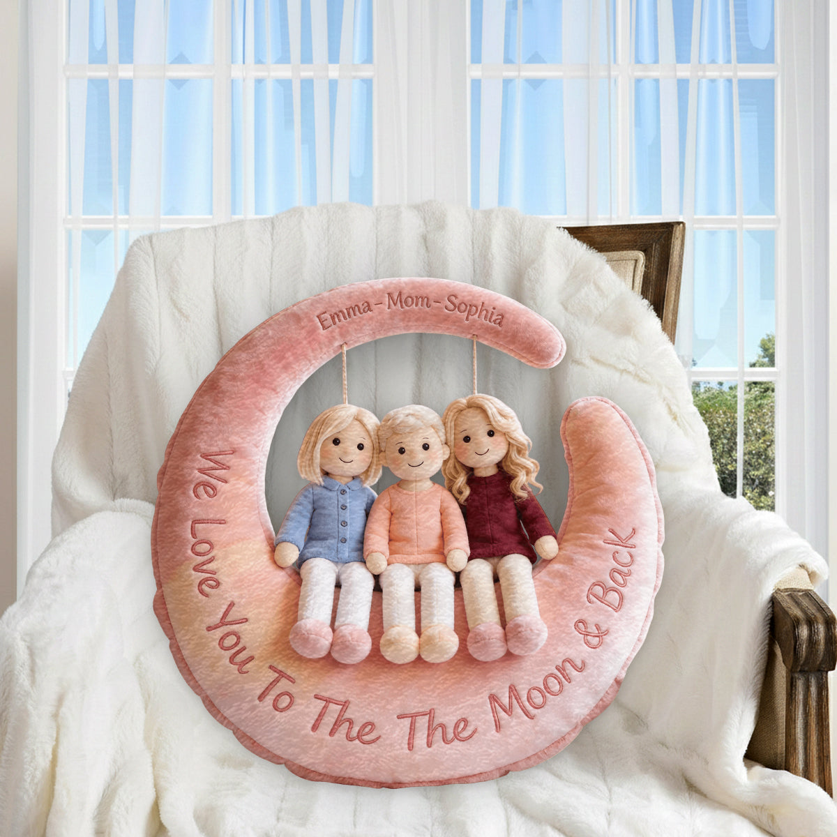 I Love You - Personalized Mother Premium Faux Fur Pillow