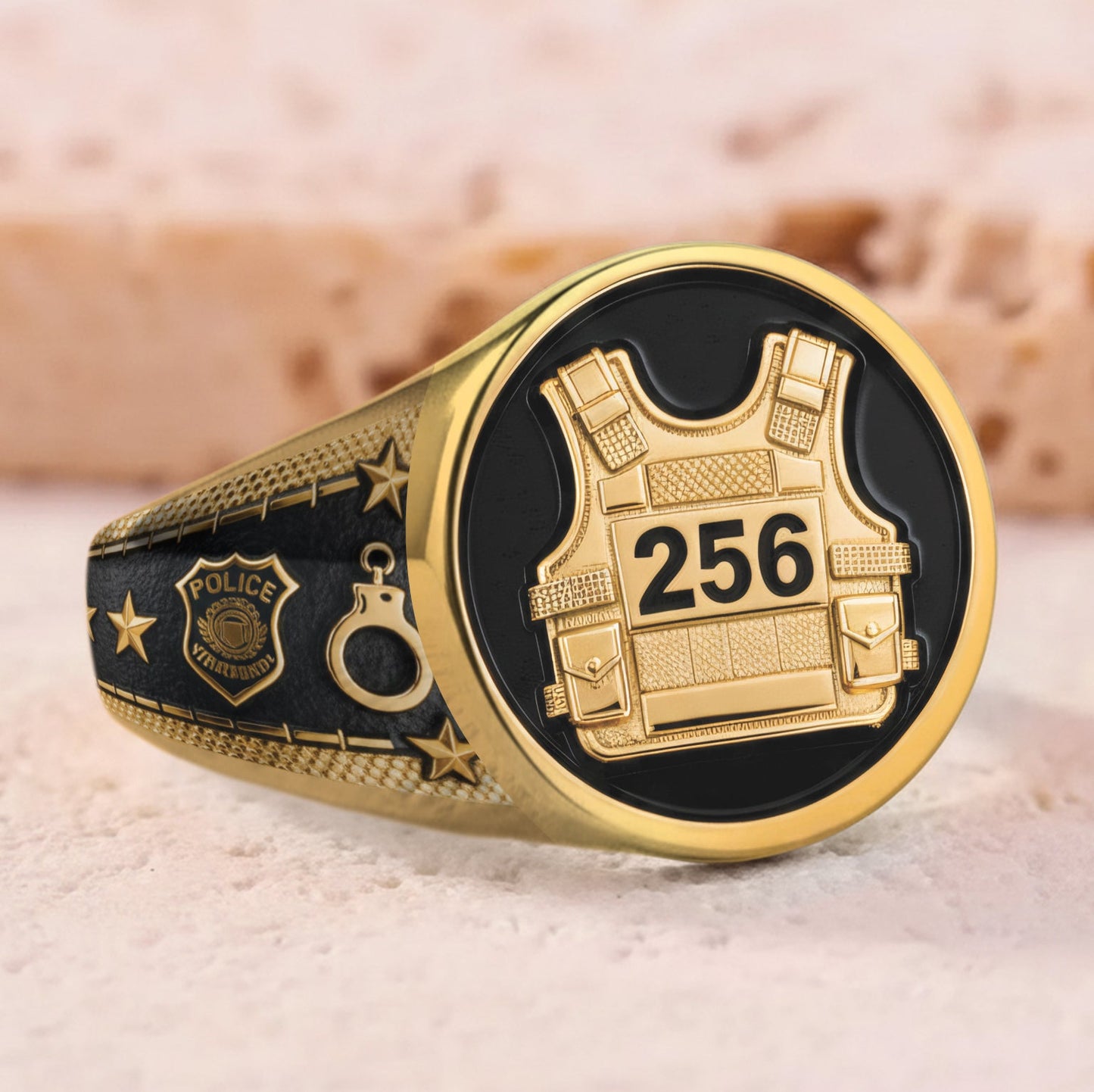 Protect And Serve - Personalized Police Officer Signet Ring