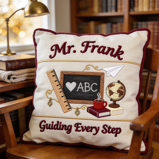 Vintage Teacher - Personalized Teacher Faux Fur Square Pillow