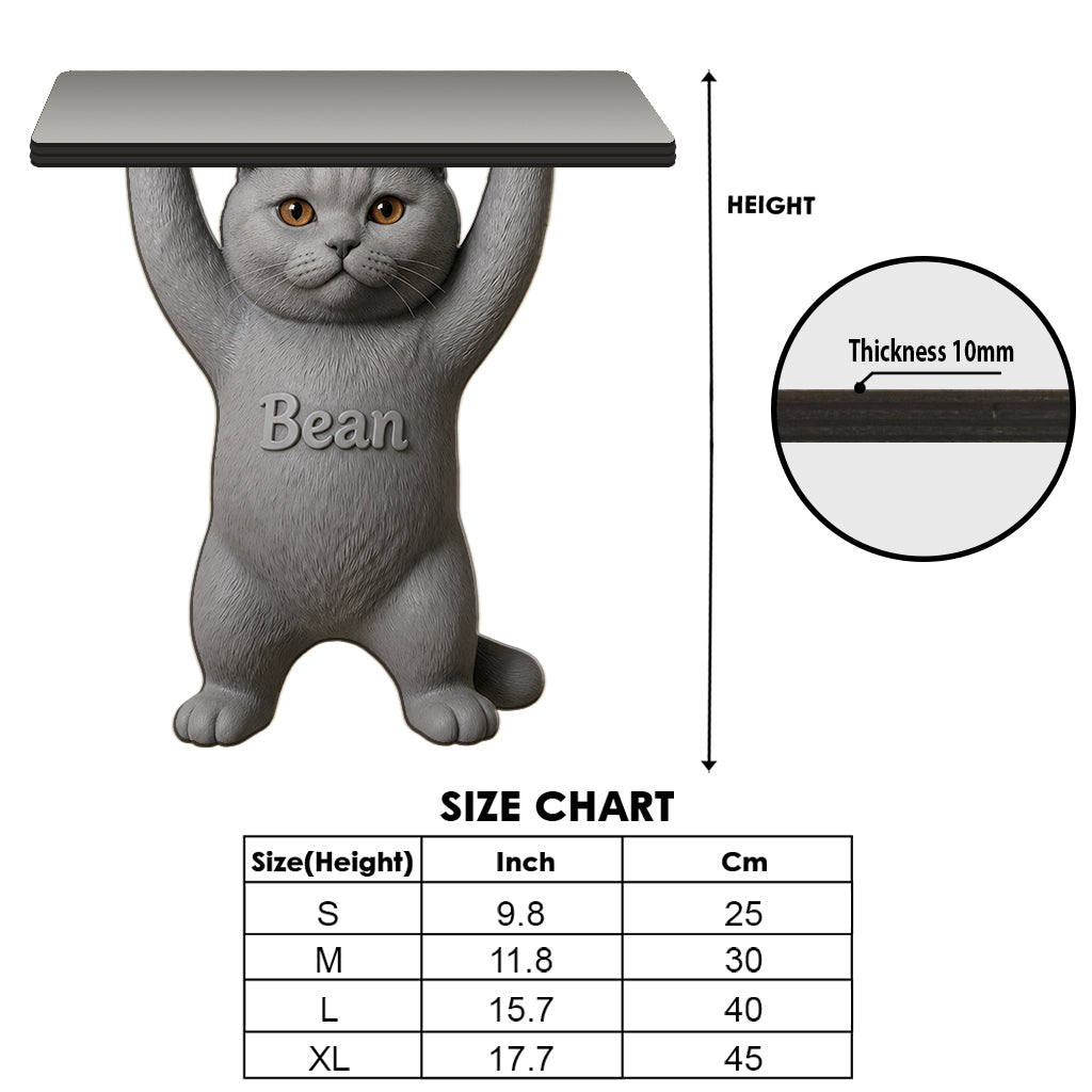 Pet Lifted Home Accent - Personalized Cat Wooden Floating Shelf