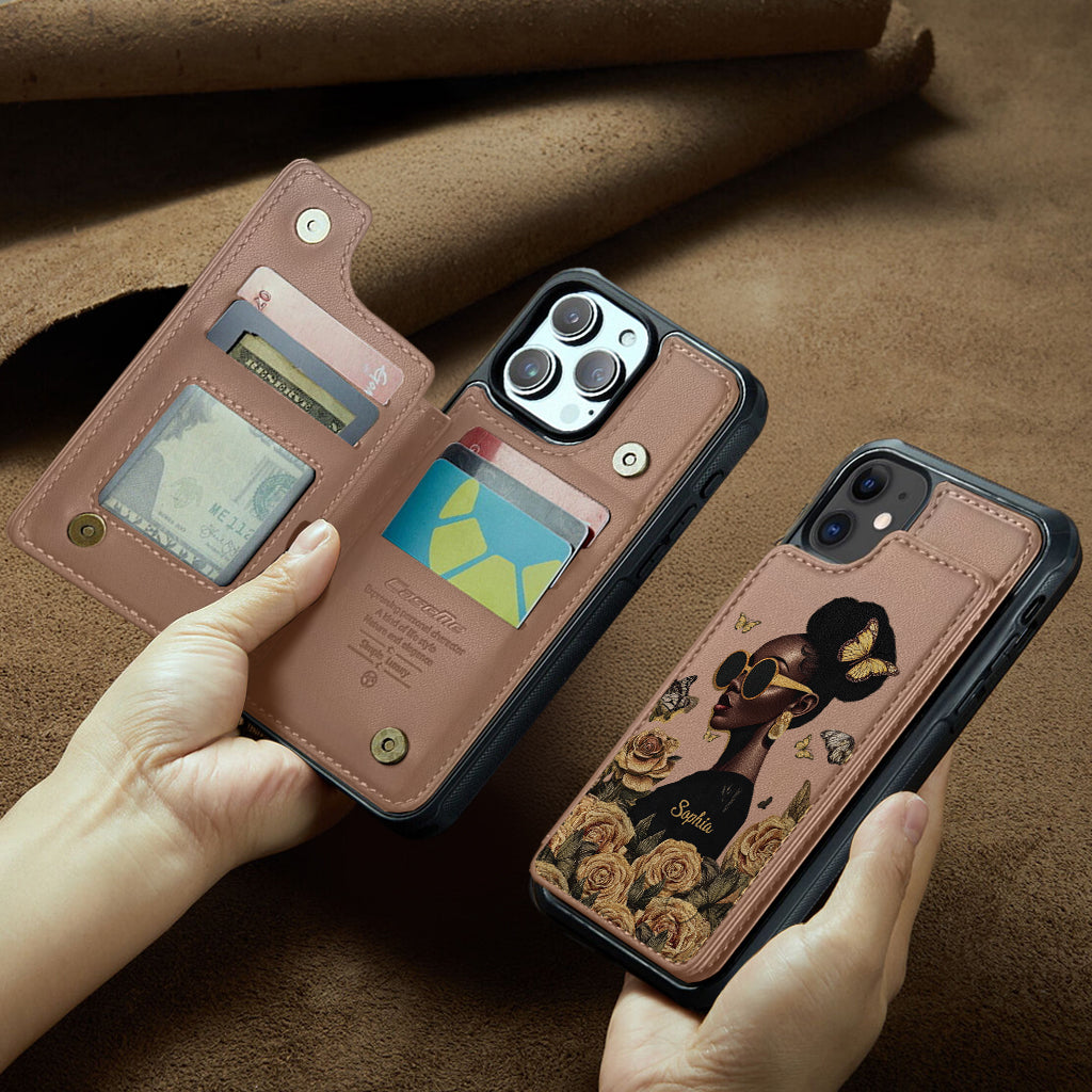 Empowered Beauty - Personalized African American Wallet Phone Case