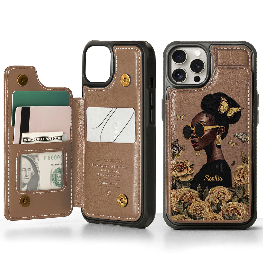 Empowered Beauty - Personalized African American Wallet Phone Case