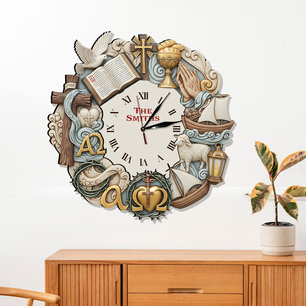 Timeless Faith - Personalized Christian LED Light Wall Clock