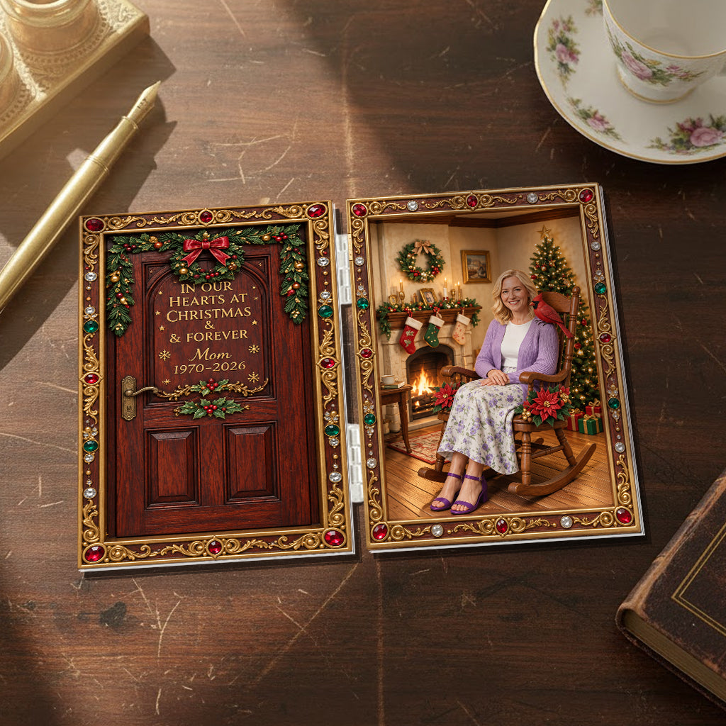 In Our Hearts At Christmas And Forever - Personalized Memorial Acrylic Diptych
