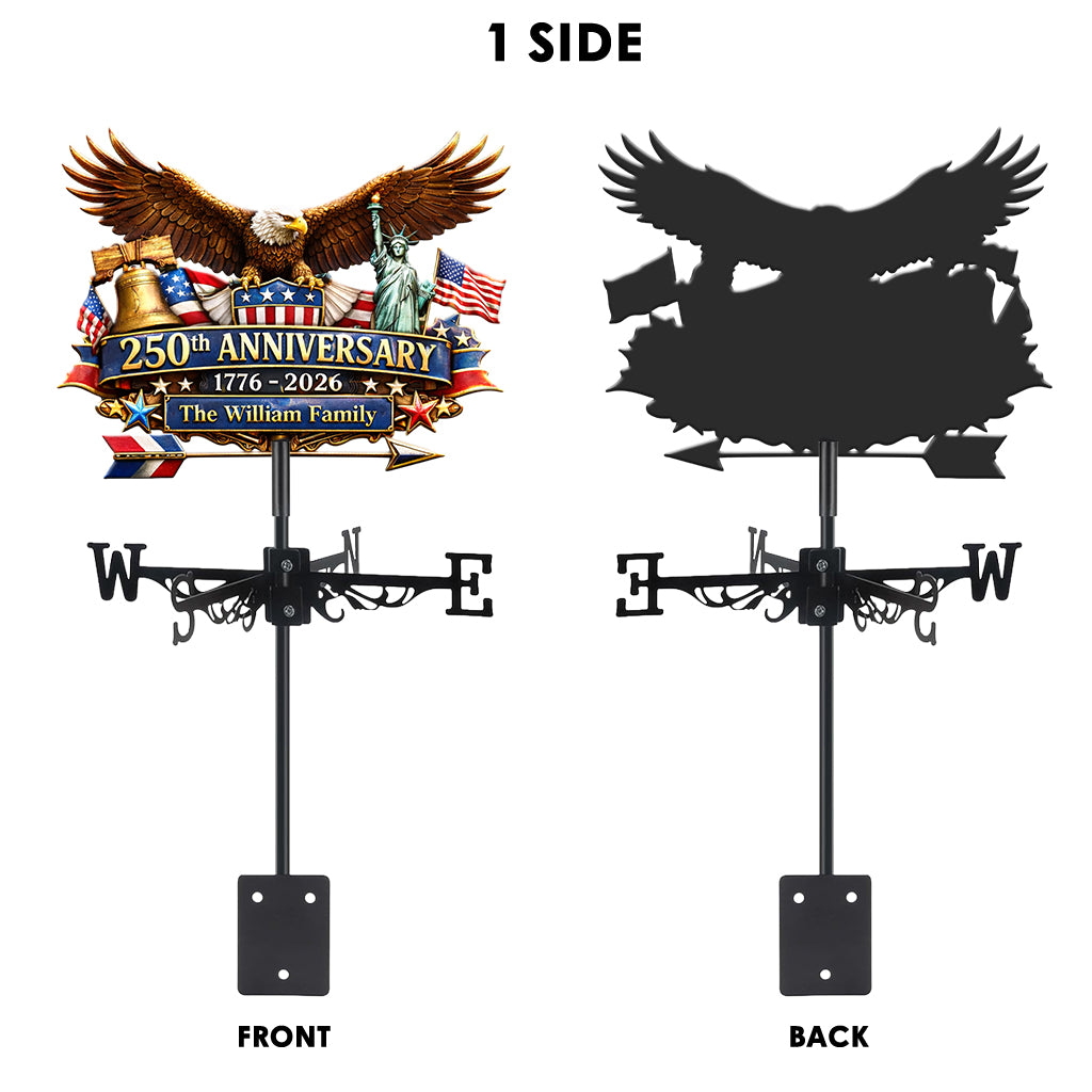 250th Anniversary, Eagle 250 Years of Freedom - Personalized Patriot Weather Vane