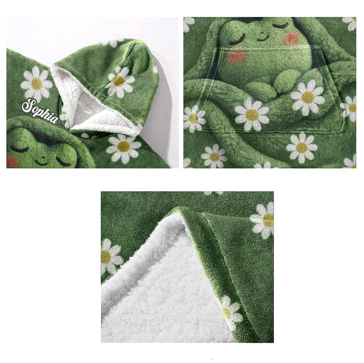 Sleeping Frog - Personalized Frog Blanket Hoodie
