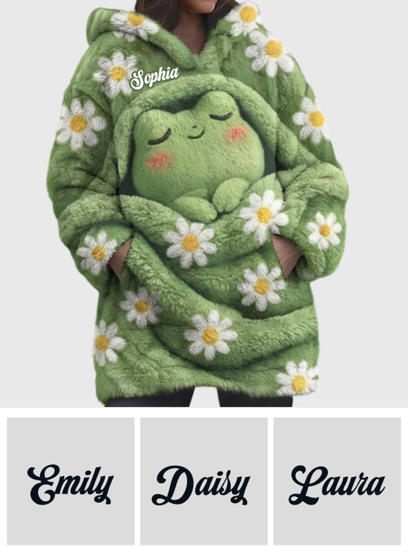 Sleeping Frog - Personalized Frog Blanket Hoodie