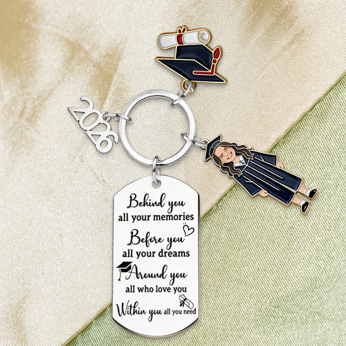 Graduation Gift - Personalized Graduation Keychain With Charms