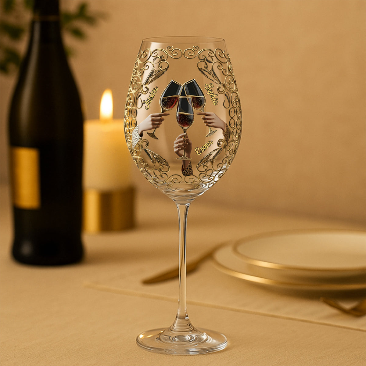 Best B*tches - Personalized Bestie Wine Glass With Long Stem