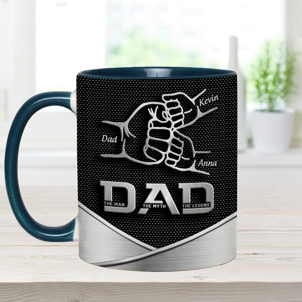 Dad The Man The Myth The Legend First Bump - Personalized Father Accent Mug