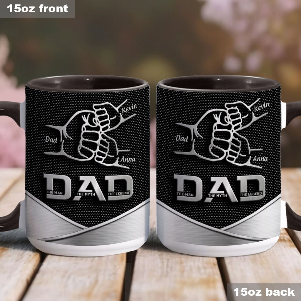Dad The Man The Myth The Legend First Bump - Personalized Father Accent Mug