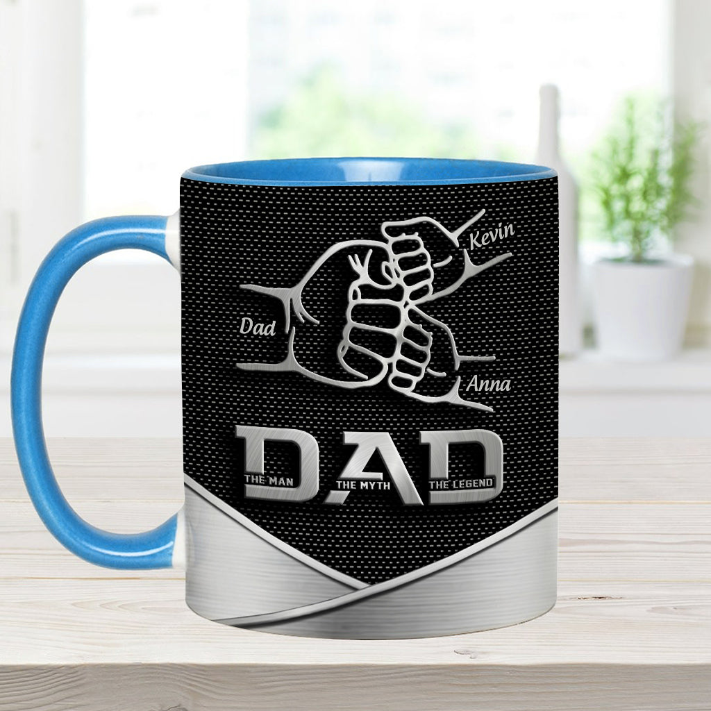 Dad The Man The Myth The Legend First Bump - Personalized Father Accent Mug