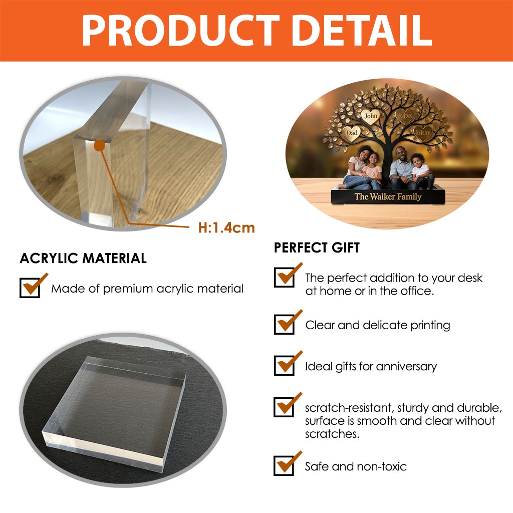 Family Gift - Personalized Family Custom Shaped Acrylic Plaque