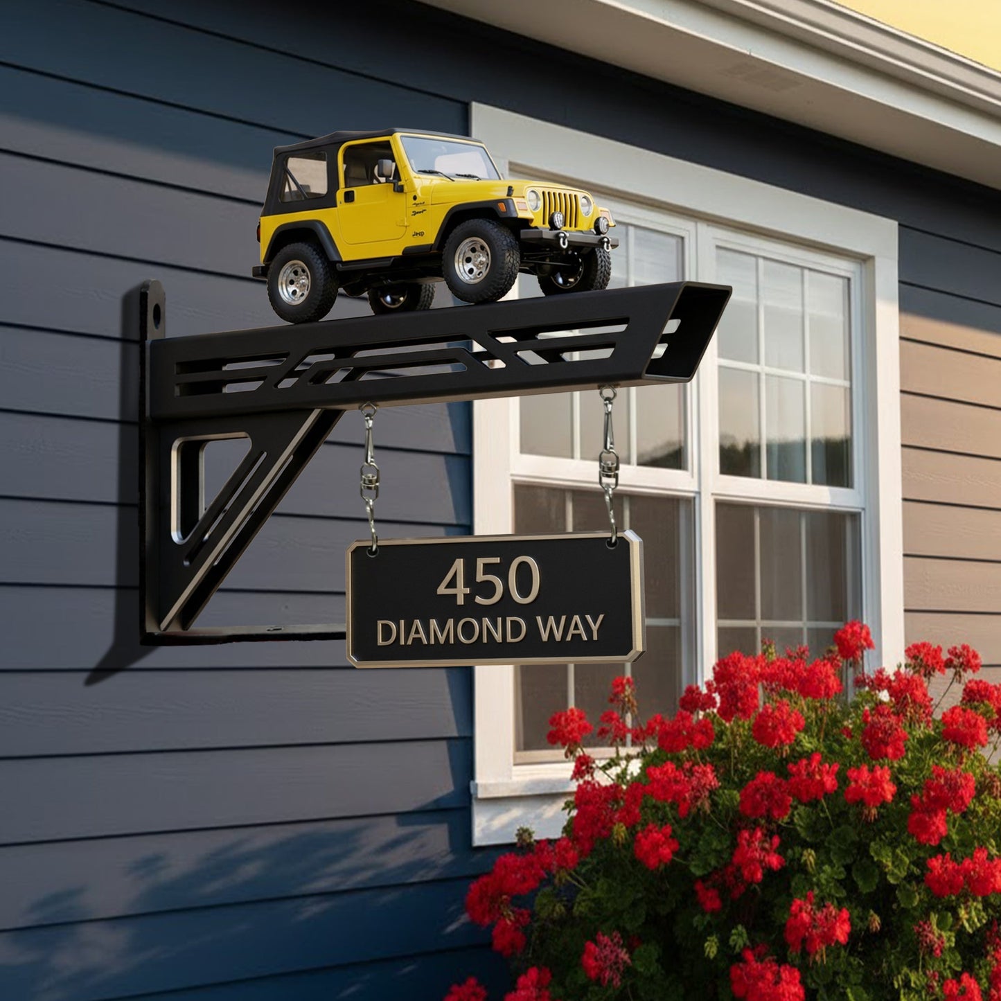 Car Lover Outdoor Address - Personalized Car Lover Wooden Wall Mount Sign