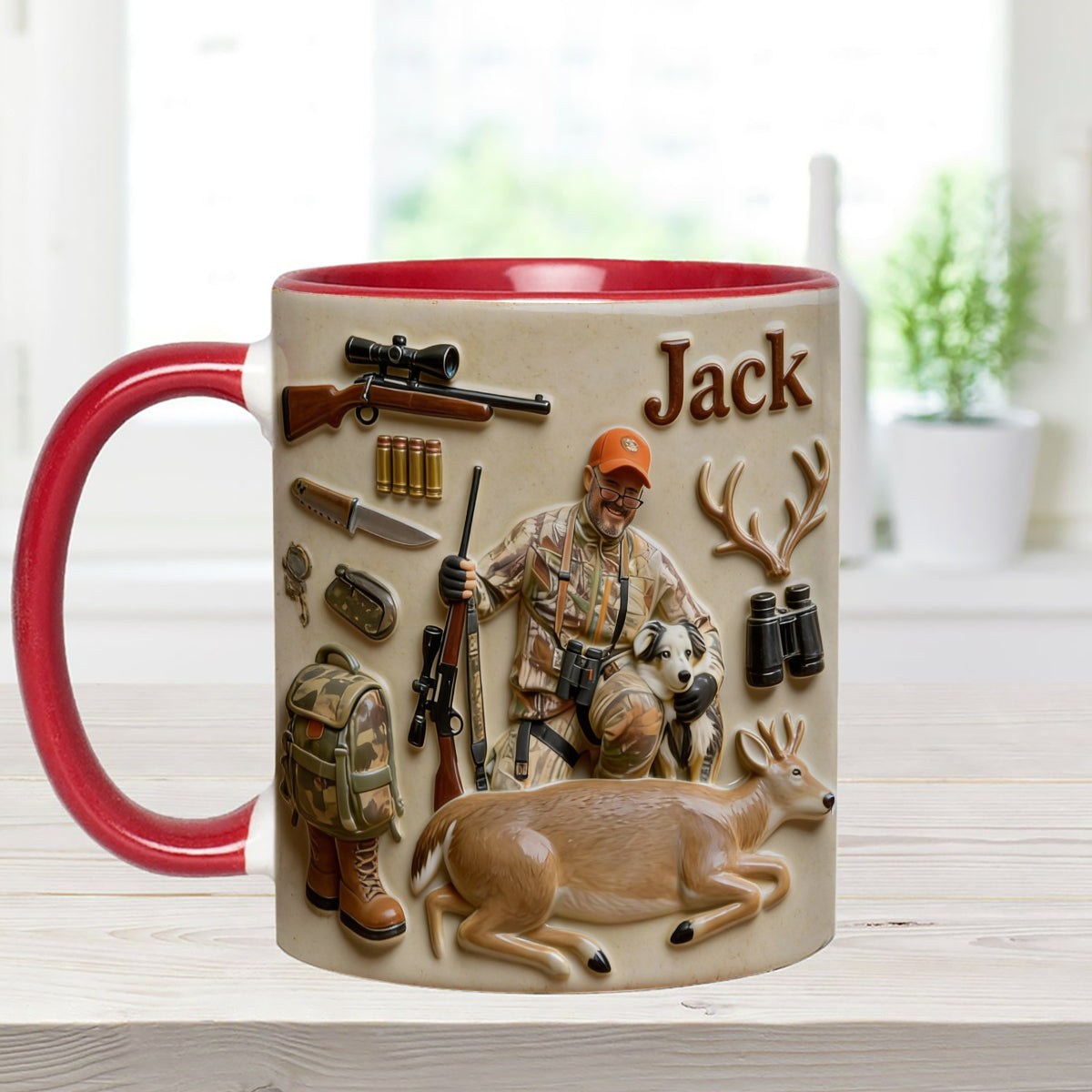 Custom From Any Photo - Personalized Hunting Set Accent Mug with Acrylic Stirrers
