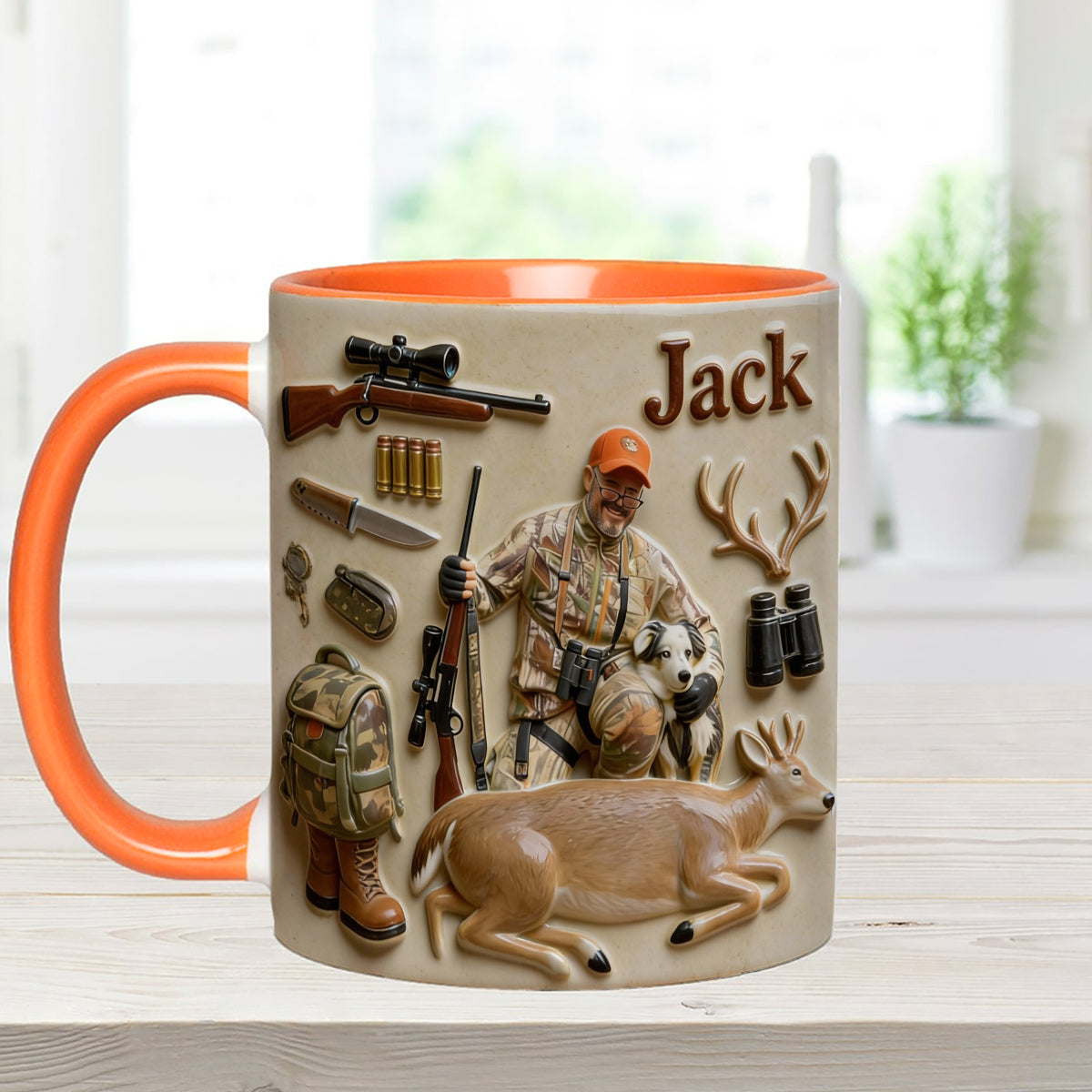 Custom From Any Photo - Personalized Hunting Set Accent Mug with Acrylic Stirrers