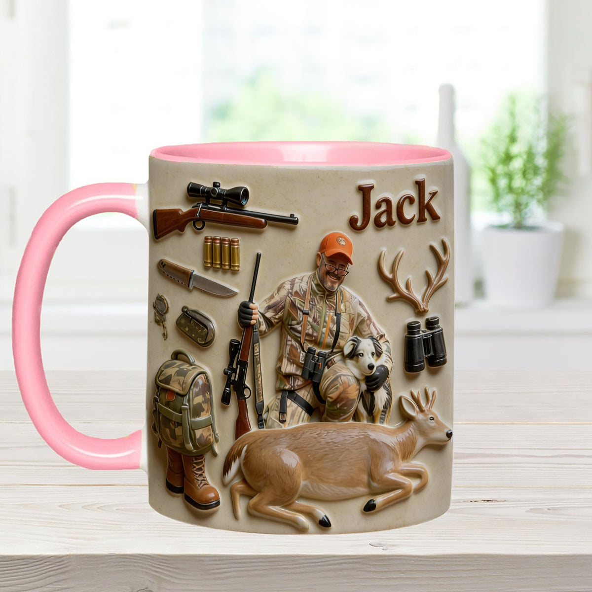 Custom From Any Photo - Personalized Hunting Set Accent Mug with Acrylic Stirrers