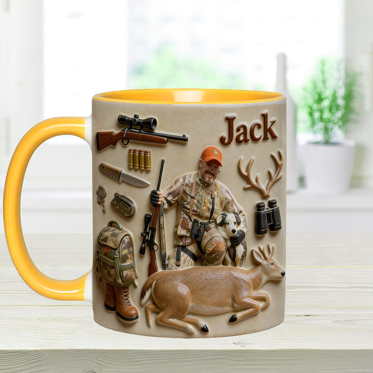 Custom From Any Photo - Personalized Hunting Set Accent Mug with Acrylic Stirrers